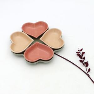 달소금 예쁜 도자기 봄봄 5칸 하트나눔접시세트(5P)