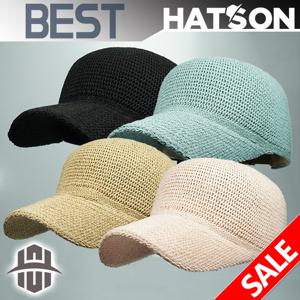 [햇츠온]HatsON 여름 여성 폴리 밀짚 볼캡 야구 모자 H1-2102 AA