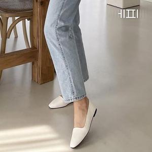 [에피소드블랑] 여자 미니멀 가죽 심플 플랫슈즈 1cm