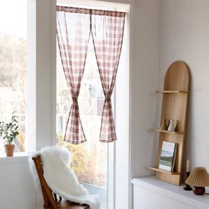 까르데코 앨리스 레트로체크 절개형 가리개커튼