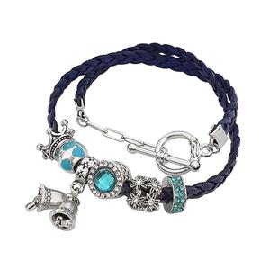 그레이스켈리 블루퀸 가죽 팔찌 BZ424