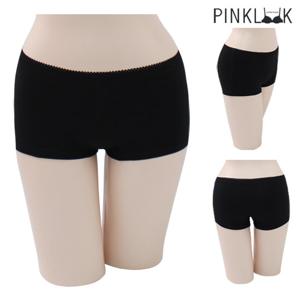 [핑크룩] 순면팬티 드로즈팬티 빅사이즈 사각여성팬티/블랙