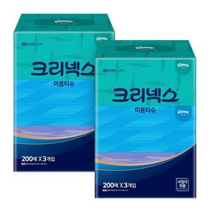 크리넥스 미용티슈 클래식 각티슈 200매 x 6각