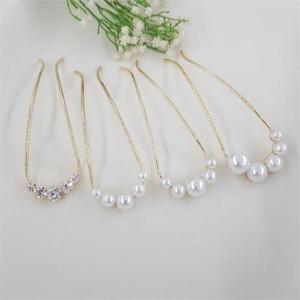 진주 U핀 비녀 뒤꽂이 헤어핀 머리핀