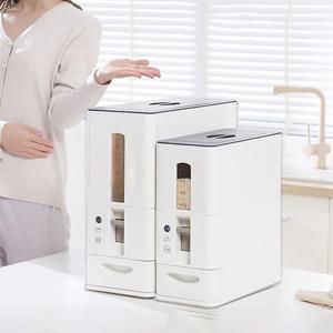 원터치 자동계량 밀폐 쌀통 보관함12kg(방습제포함)