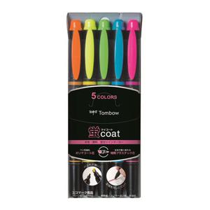 [그린에버] 일본 톰보우 친환경 반디코트 충전 형광펜 5색 세트