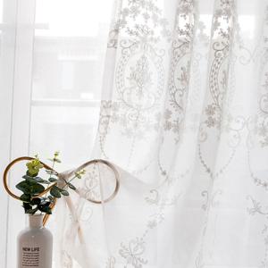 [러빙랩]러빙랩 로라 거실커튼 자수 쉬폰커튼 아일렛형 2개1세트