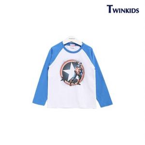 [트윈키즈][TWINKIDS] 마블 라글랑 티셔츠(T8SM9T82_BL)