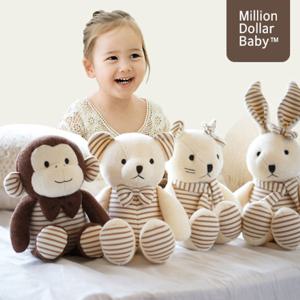 오가닉 애착인형 M (원숭이,곰,고양이,토끼) [밀리언달러베이비]