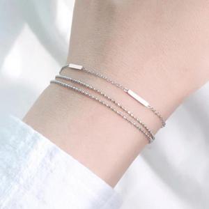 써지컬스틸 투라인 군번체인 팔찌 실버 로즈골드