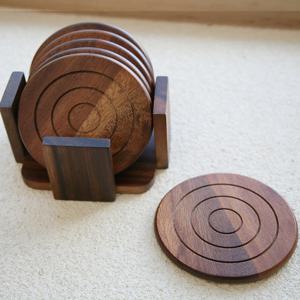 VNB 아카시아 원목 찻잔 받침 티 코스터 원형