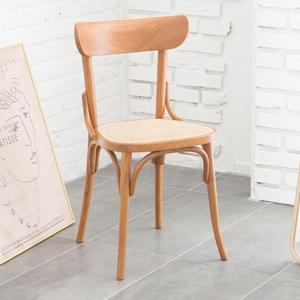 E471 티크원목 카페  천연라탄 의자