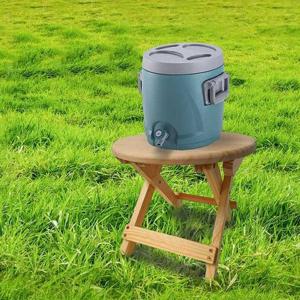 [ABC생활] 캠핑 우드 쿨러스탠드 받침대 미니의자 원형타입