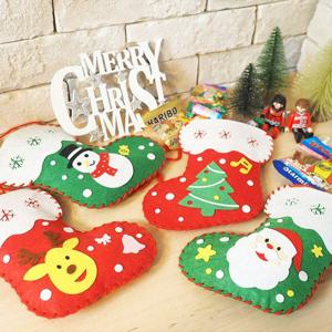 [맘아트]맘아트 DIY 펠트 크리스마스 양말 만들기 키트 바느질 산타양말