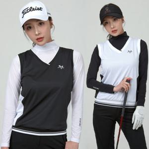 [럽인골프]투빅토리 메쉬조끼 옆구리배색 V넥 여성골프웨어
