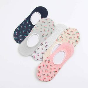 빈티지 플라워 꽃무늬 면 실리콘 예쁜 여자 덧신