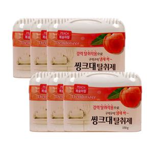 해피룸 씽크대 탈취제 150g 복숭아향 6개1세트