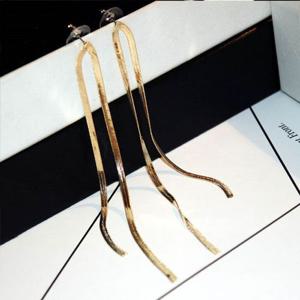 긴귀걸이 투 라인 패션 롱 귀걸이