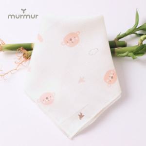 [머머] 대나무 엠보 아기손수건_밍구(곰)패턴 핑크