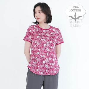 애비뉴투지 엄마옷 민들레 실켓면 여름 반팔 꽃 티셔츠 A06151