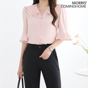 [한정/특가][모리스커밍홈]러플 페미닌 이중카라 블라우스_[M2107BL160B]