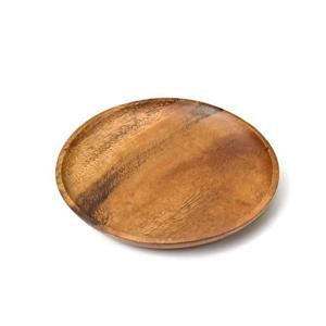 글라스락 아카시아 원목 원형접시 중