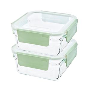 글라스락 퓨어 릴렉스그린 정사각 1,130ml 2개 세트