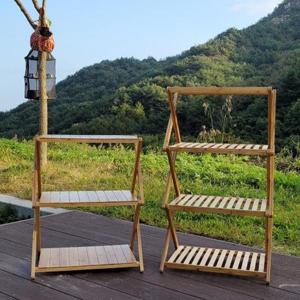 [ABC생활] 접이식 우드쉘프 캠핑선반 나무선반 3단(B형)