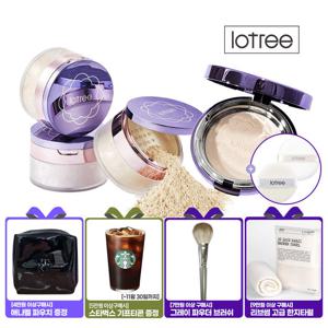 투명 메이크업2종세트[로트리]루스파우더 21호+로사 센티폴리아 파우더팩트(벨벳퍼프1+후로킹퍼프1 증정)