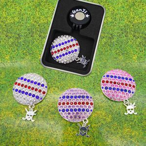 큐빅 삼선 골프 볼마커 자석 클립세트 (LF-BM08)