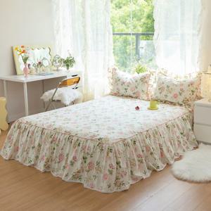 [러빙랩]로라 순면 플라워 침대커버 매트리스커버 침대스커트 SS