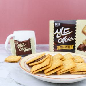 해태 샌드 에이스 찐~초코 204g x 3통 / 크래커 과자 간식