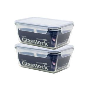 글라스락 밀폐용기 직사각1700ml 2개 반찬통