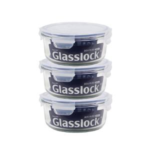 글라스락 밀폐용기 원형 950ml 3개 반찬통