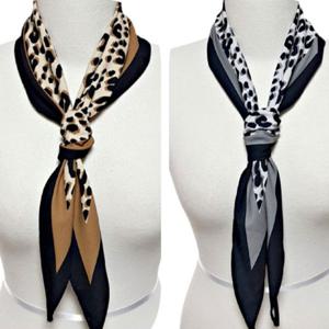 [블루피오레] 호피 마름모 쁘띠 실크 스카프 AF3912