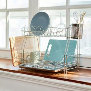 리빙나이스 스테인레스 식기 건조대 2단 스페셜+수저통