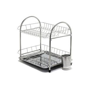리빙나이스 스테인레스 식기 건조대 2단 A SS+수저통