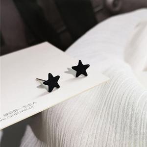 [은침]블랙무광 미니별 귀걸이_IH