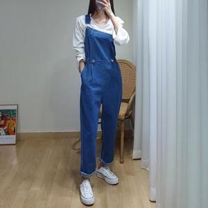 [도도하나][도도하나] 언발 한쪽 데님 멜빵 점프수트[2컬러] (69