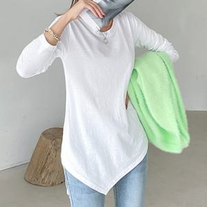 [나크21] (55~100) 언발밑단 브이넥 롱티 KO13-T-12 /빅사이즈