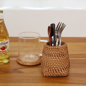 라탄 다용도 홀더 연필 브러쉬 조리도구 바구니 바스켓