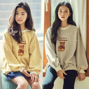 [와이본](주니어-BT21가을) 10대 초등학생 베어크롭 티셔츠 ..