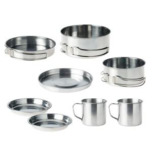 냄비 후라이팬 컵 접시 스텐 코펠 캠핑 식기 8P 세트