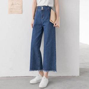 [시스터즈][시스터즈] 예쁜 와이드핏 청통바지 쓰리버튼 포인트