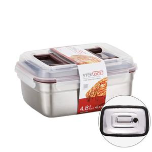 스텐락 큐브 진공누름독 스텐 김치통 1호 4800ml (진공판포함)