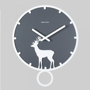 북유럽스타일 사슴 저소음 추벽시계(그레이)