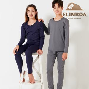 [엘인보아] 주니어 에어로히트 기모 내의 백로고그레이/네이비