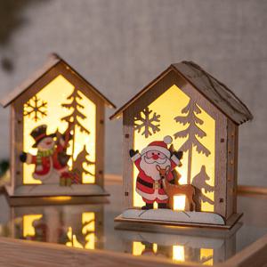 크리스마스 미니하우스 장식 조명 리튬건전지형 우드만세 전구 14cm 무드등 트리 오너먼트 소품 데코 용품
