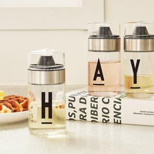 [리본제이]레터링 유리 오일병 소스 양념통 250ml