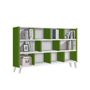 엘리스 3단2000 다리H 책장 그린화이트